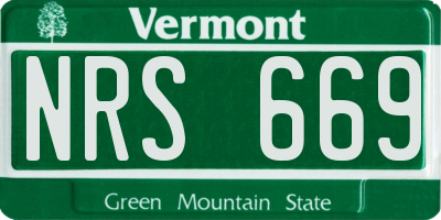 VT license plate NRS669