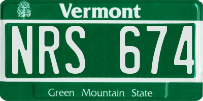 VT license plate NRS674