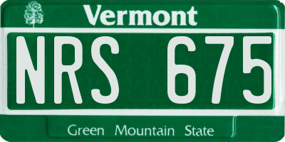 VT license plate NRS675