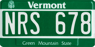 VT license plate NRS678