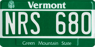 VT license plate NRS680