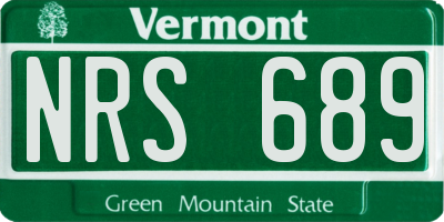 VT license plate NRS689