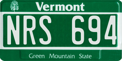 VT license plate NRS694