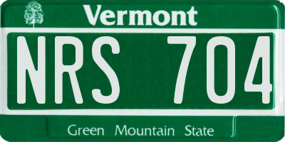 VT license plate NRS704