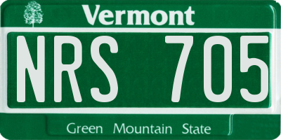 VT license plate NRS705