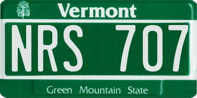 VT license plate NRS707