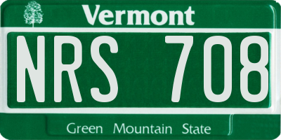 VT license plate NRS708