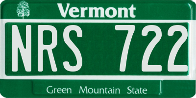 VT license plate NRS722