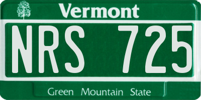 VT license plate NRS725