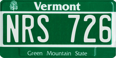 VT license plate NRS726