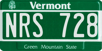VT license plate NRS728