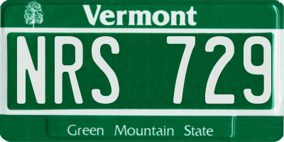 VT license plate NRS729