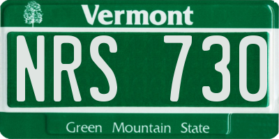 VT license plate NRS730
