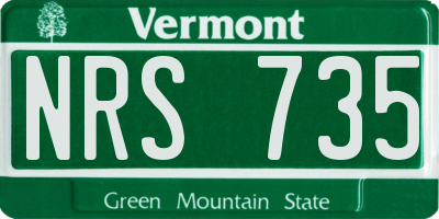 VT license plate NRS735