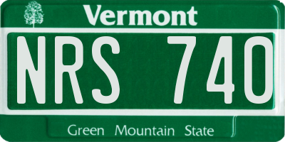 VT license plate NRS740