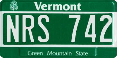 VT license plate NRS742
