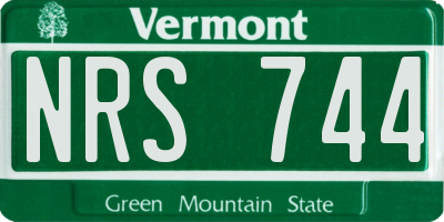 VT license plate NRS744