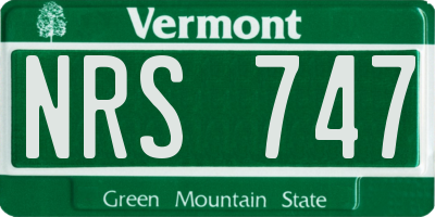 VT license plate NRS747