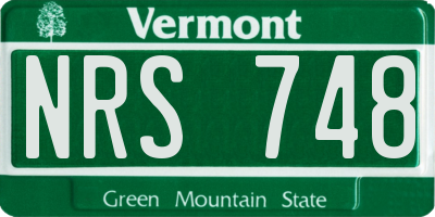 VT license plate NRS748