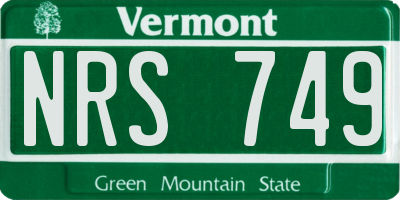 VT license plate NRS749