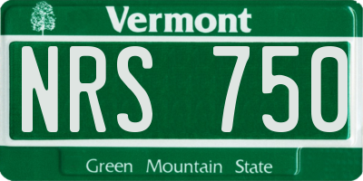 VT license plate NRS750