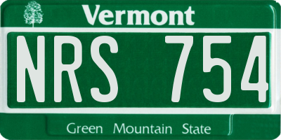 VT license plate NRS754