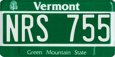 VT license plate NRS755