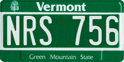 VT license plate NRS756
