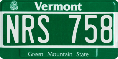 VT license plate NRS758