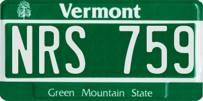 VT license plate NRS759