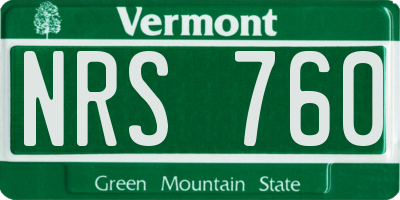 VT license plate NRS760