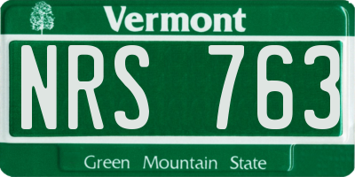 VT license plate NRS763