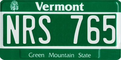 VT license plate NRS765