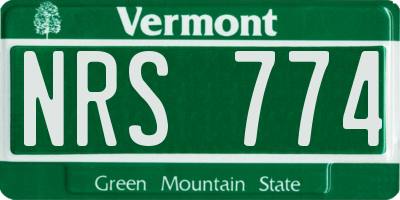 VT license plate NRS774