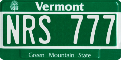 VT license plate NRS777