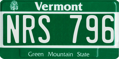 VT license plate NRS796