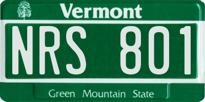 VT license plate NRS801