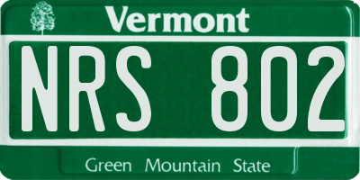 VT license plate NRS802