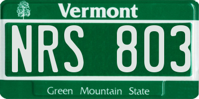 VT license plate NRS803