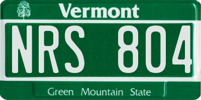VT license plate NRS804