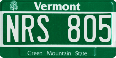 VT license plate NRS805