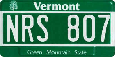 VT license plate NRS807
