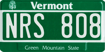 VT license plate NRS808