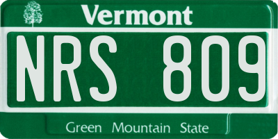 VT license plate NRS809