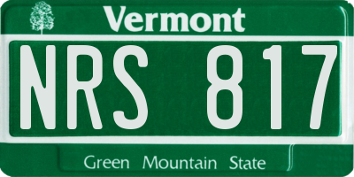 VT license plate NRS817