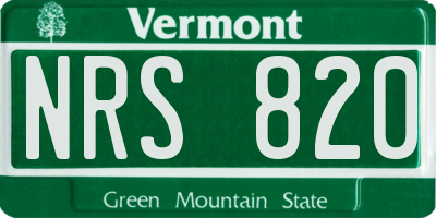 VT license plate NRS820