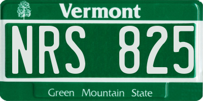 VT license plate NRS825
