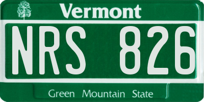 VT license plate NRS826