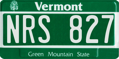VT license plate NRS827