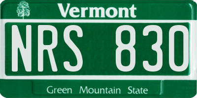 VT license plate NRS830